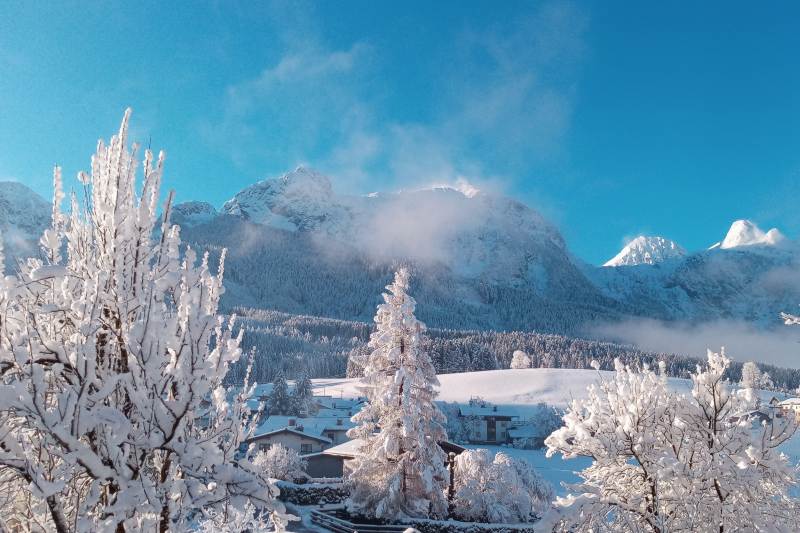 Balkonausblick im Winter